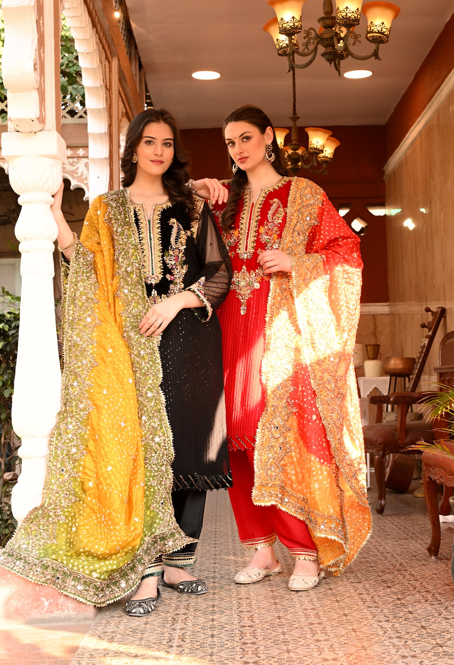Excellent Black Kurta Set with Charming Gota Patti, Dabka, and Mirror Work