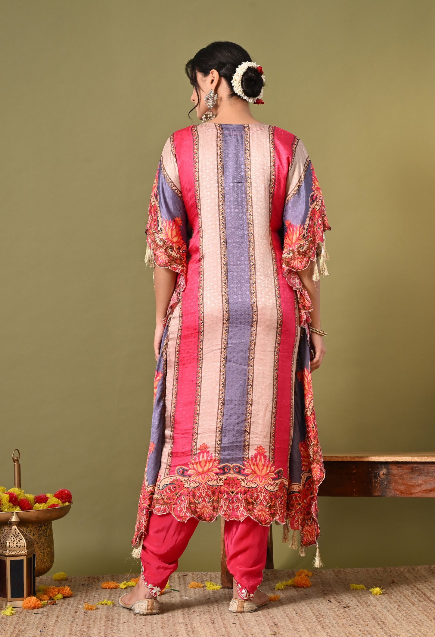 Graceful Magenta Pink Kaftan Set with Gotta Work