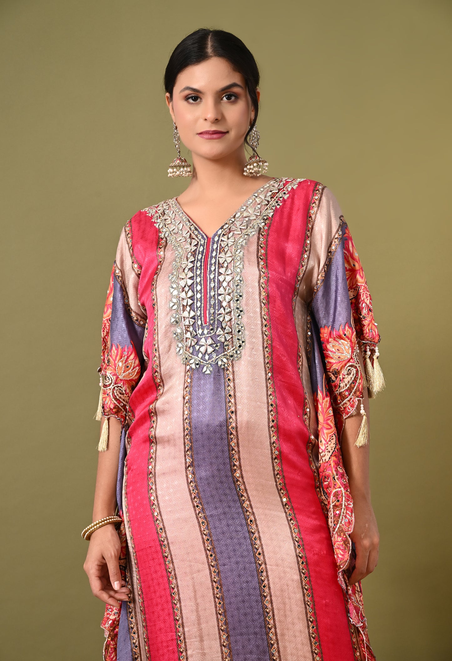 Graceful Magenta Pink Kaftan Set with Gotta Work
