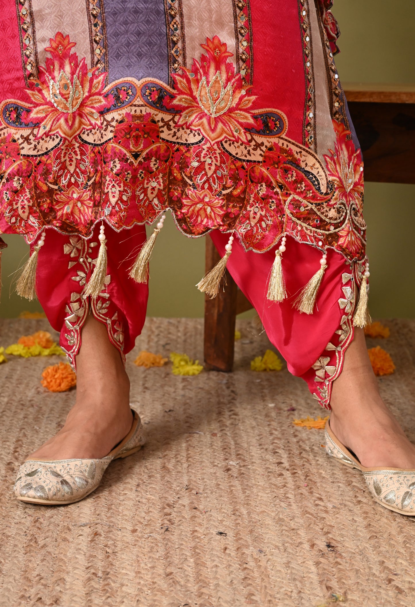 Graceful Magenta Pink Kaftan Set with Gotta Work