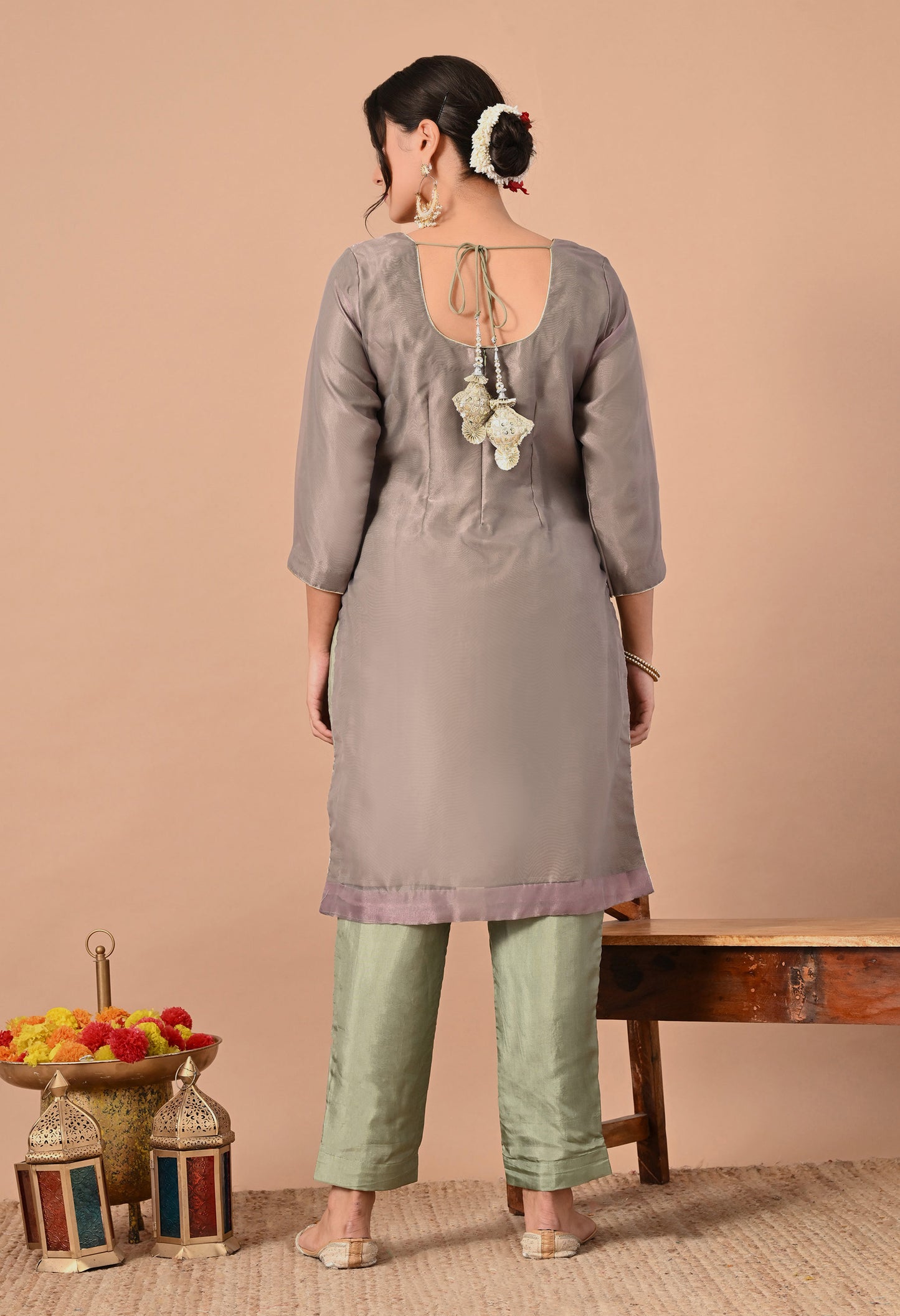 Astonishing Pista Green Kurta Set with Thread and Zardozi Work