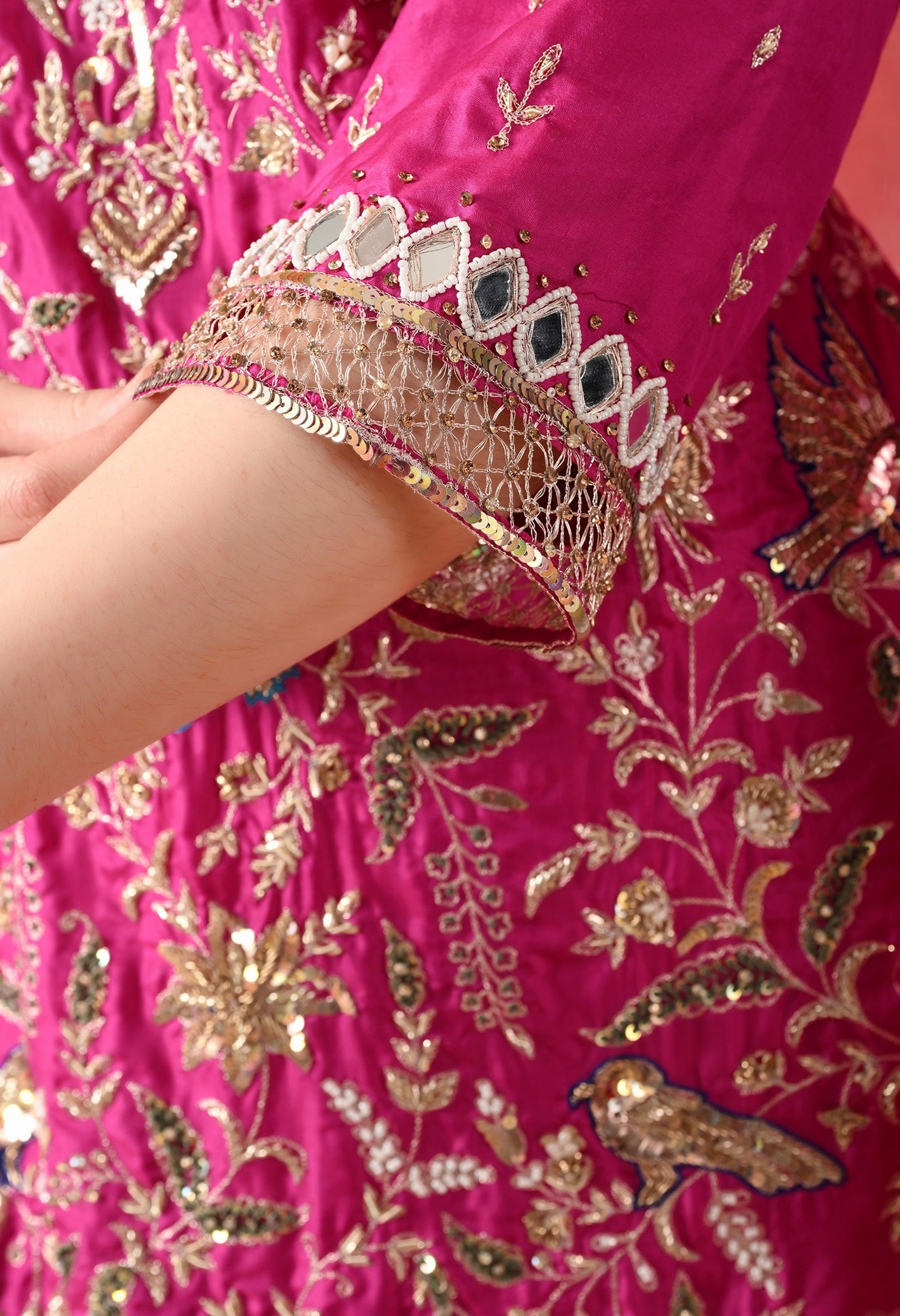 Rani Pink Gharara Set with Zardozi & Pearl Work