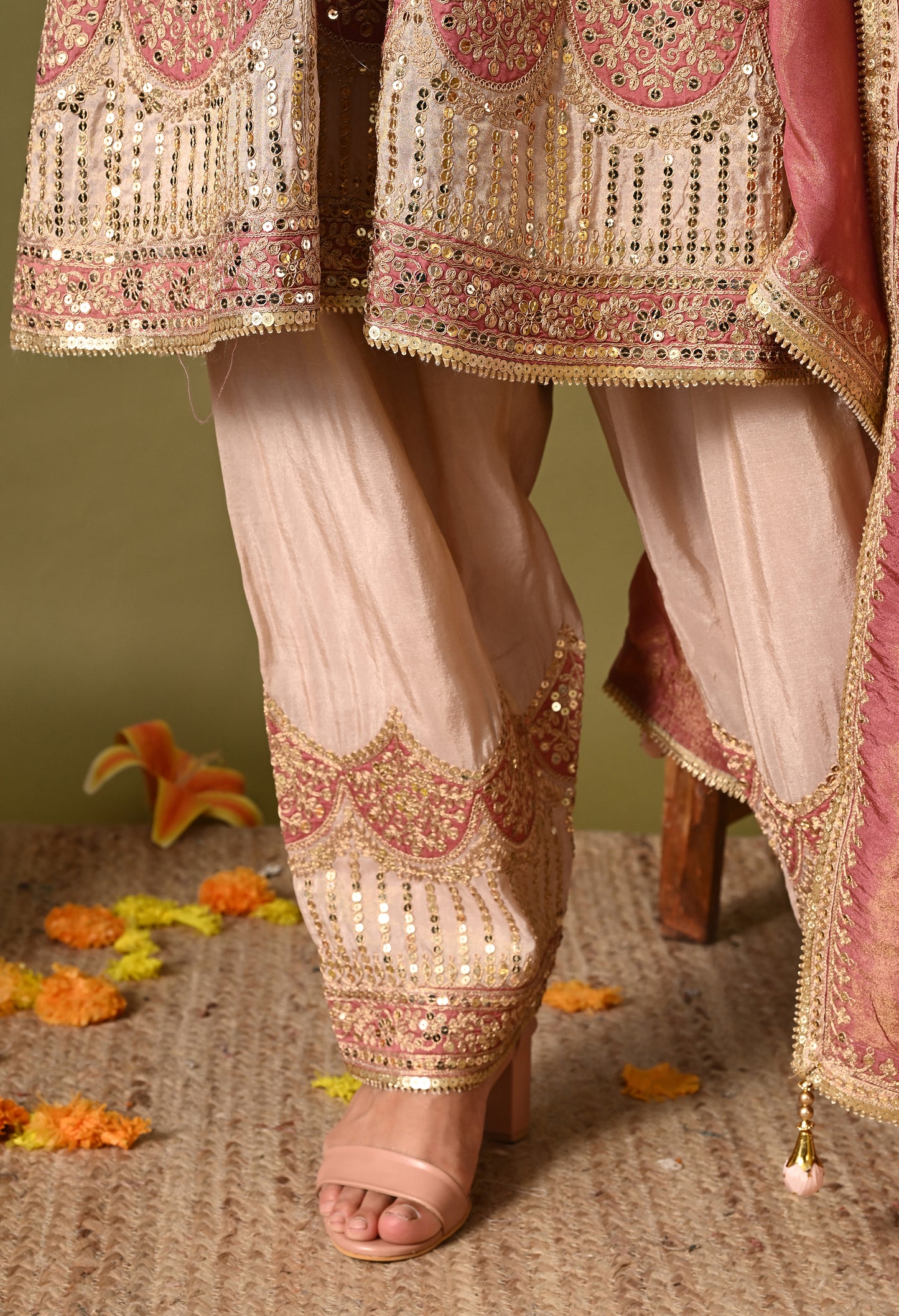 Charming Cream Kurta Set with Zardozi and Sequin Work