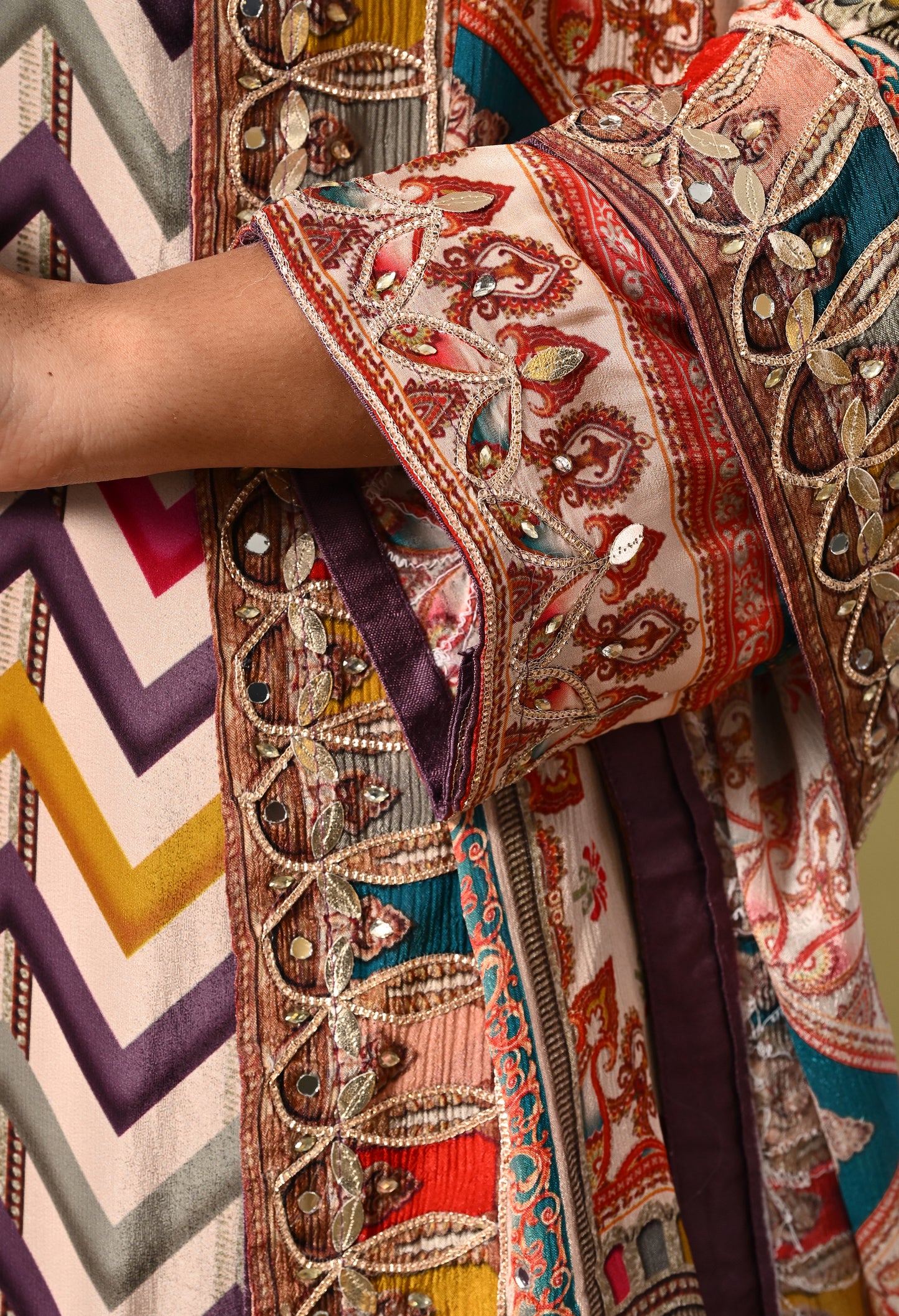 Beautiful Light Purple Sharara Set with Zardozi and Mirror Work