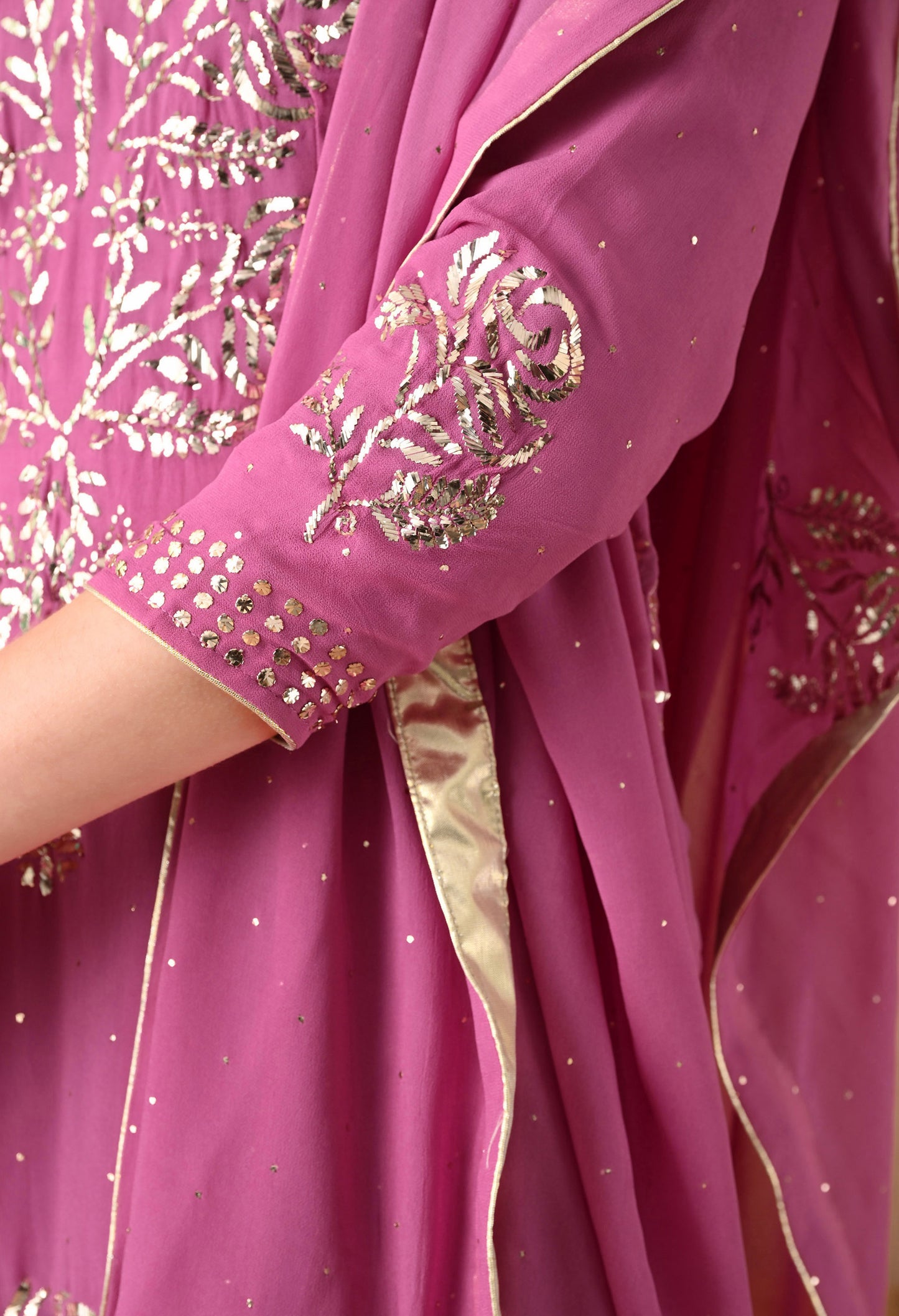 Stunning Light Purple Kurta Set with Mukaish work
