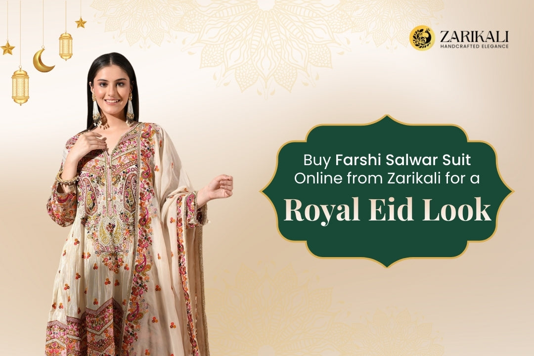 Buy Farshi Salwar Suits Online from Zarikali for a Royal Eid Look