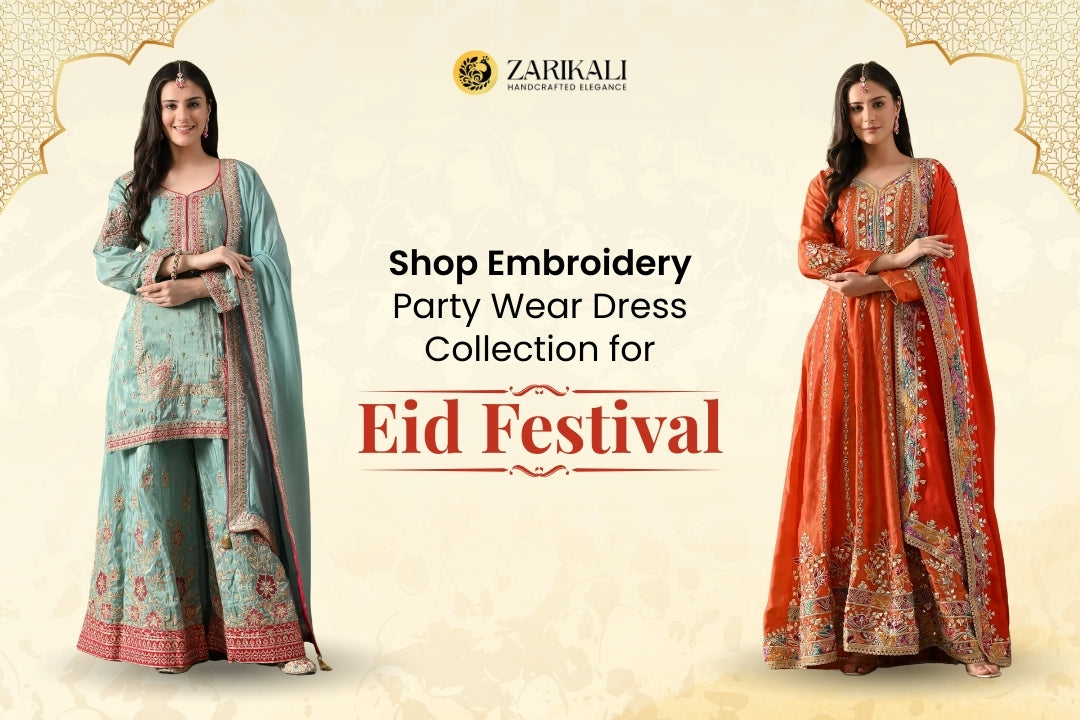 Shop Embroidered Sharara Set: Party Wear Dress Collection for Eid Festival