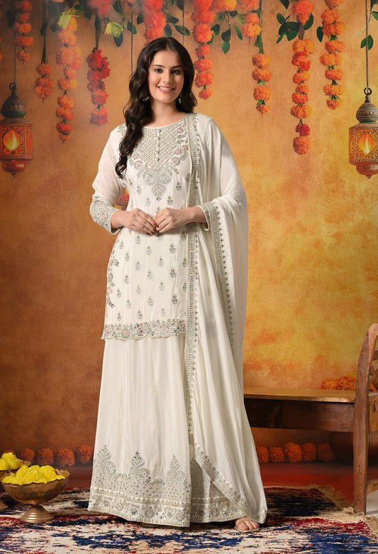 Golden Cream Lehenga Set with Zardozi, Crystal, Sequin, and Mirror Embellishments.