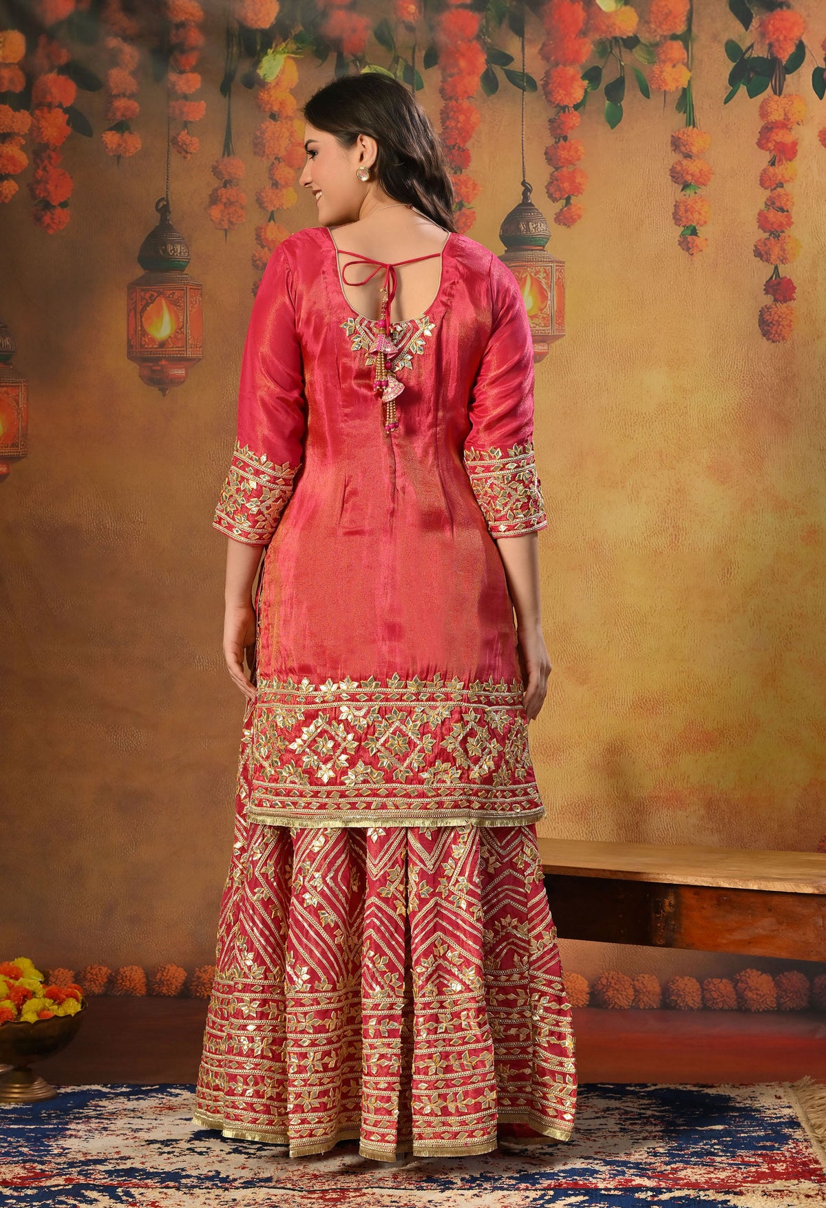 Dreamy Pink Lehenga Set with Gotta Work