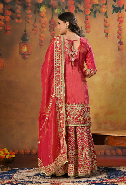 Dreamy Pink Lehenga Set with Gotta Work