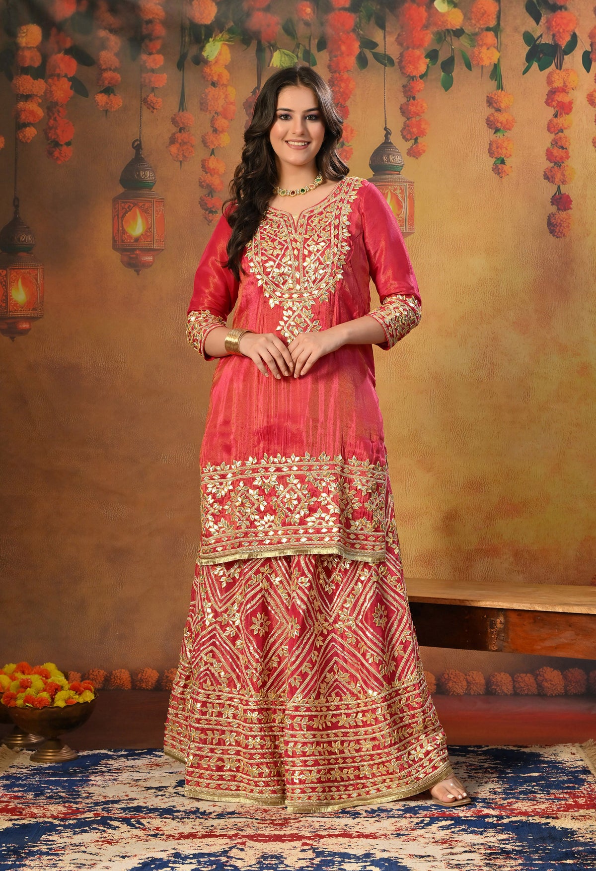Dreamy Pink Lehenga Set with Gotta Work