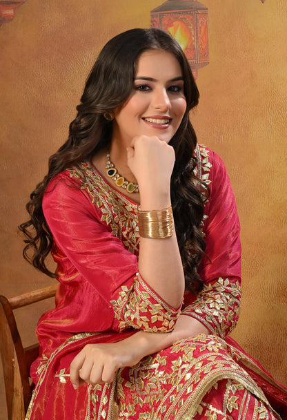 Dreamy Pink Lehenga Set with Gotta Work