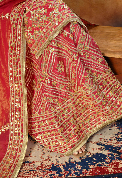Dreamy Pink Lehenga Set with Gotta Work