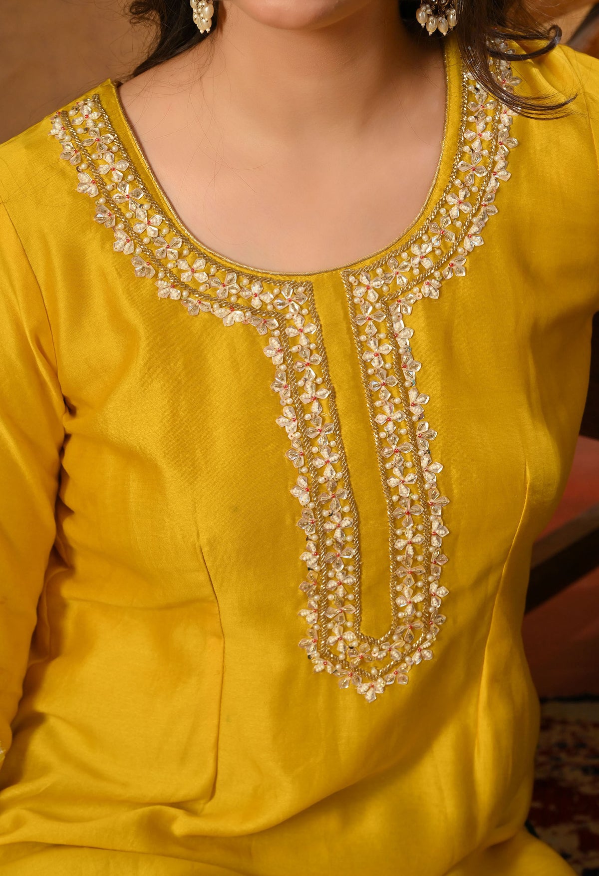 Green and Yellow Lehenga Set with Exquisite Sequence Work