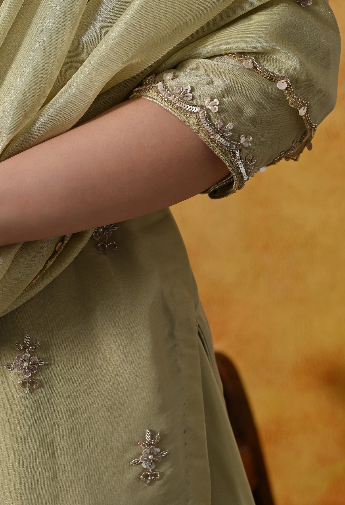 Mesmerizing Green Sharara Set With Zardozi, Dabka & Sequin Work