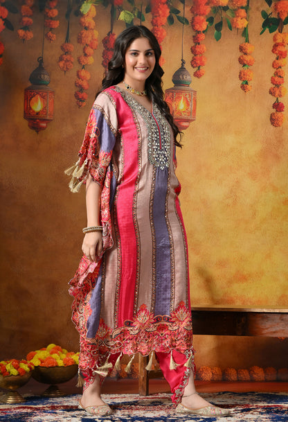 Graceful Magenta Pink Kaftan Set with Gotta Work
