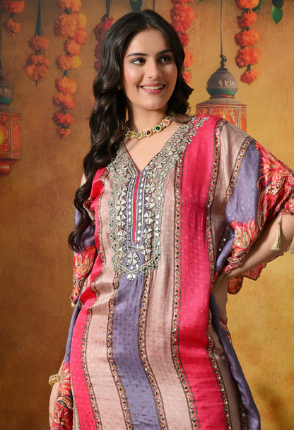 Graceful Magenta Pink Kaftan Set with Gotta Work