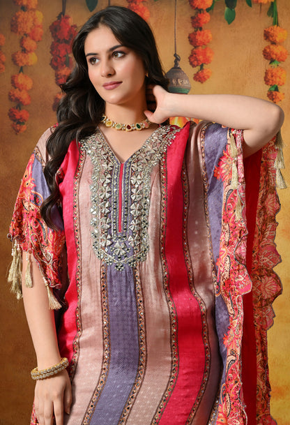 Graceful Magenta Pink Kaftan Set with Gotta Work