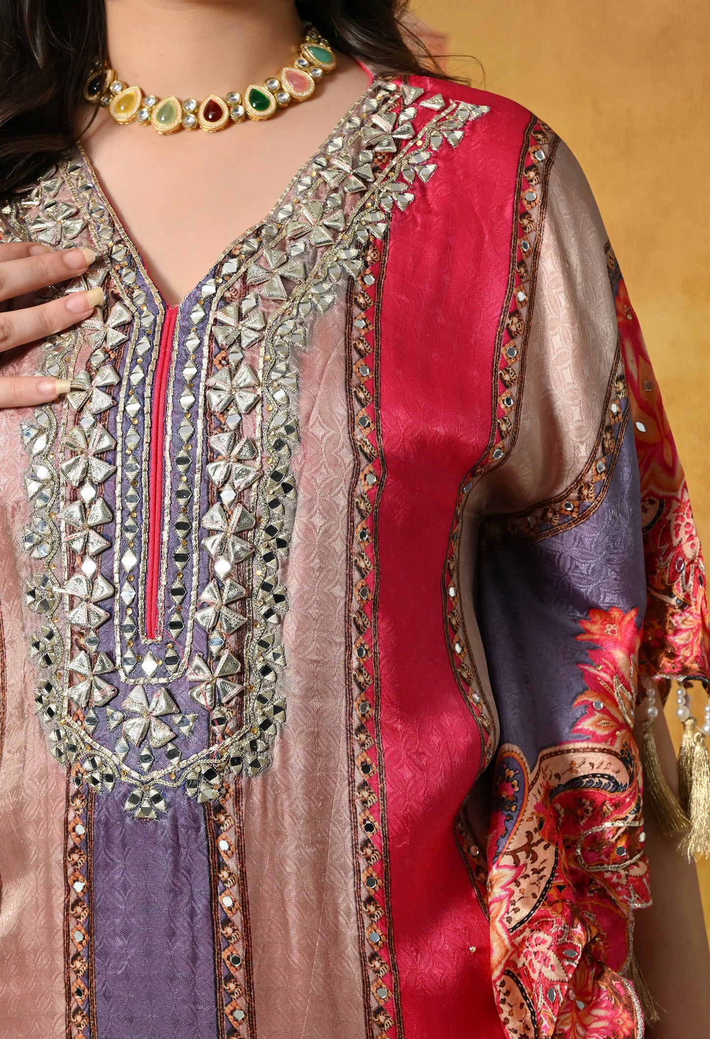 Graceful Magenta Pink Kaftan Set with Gotta Work