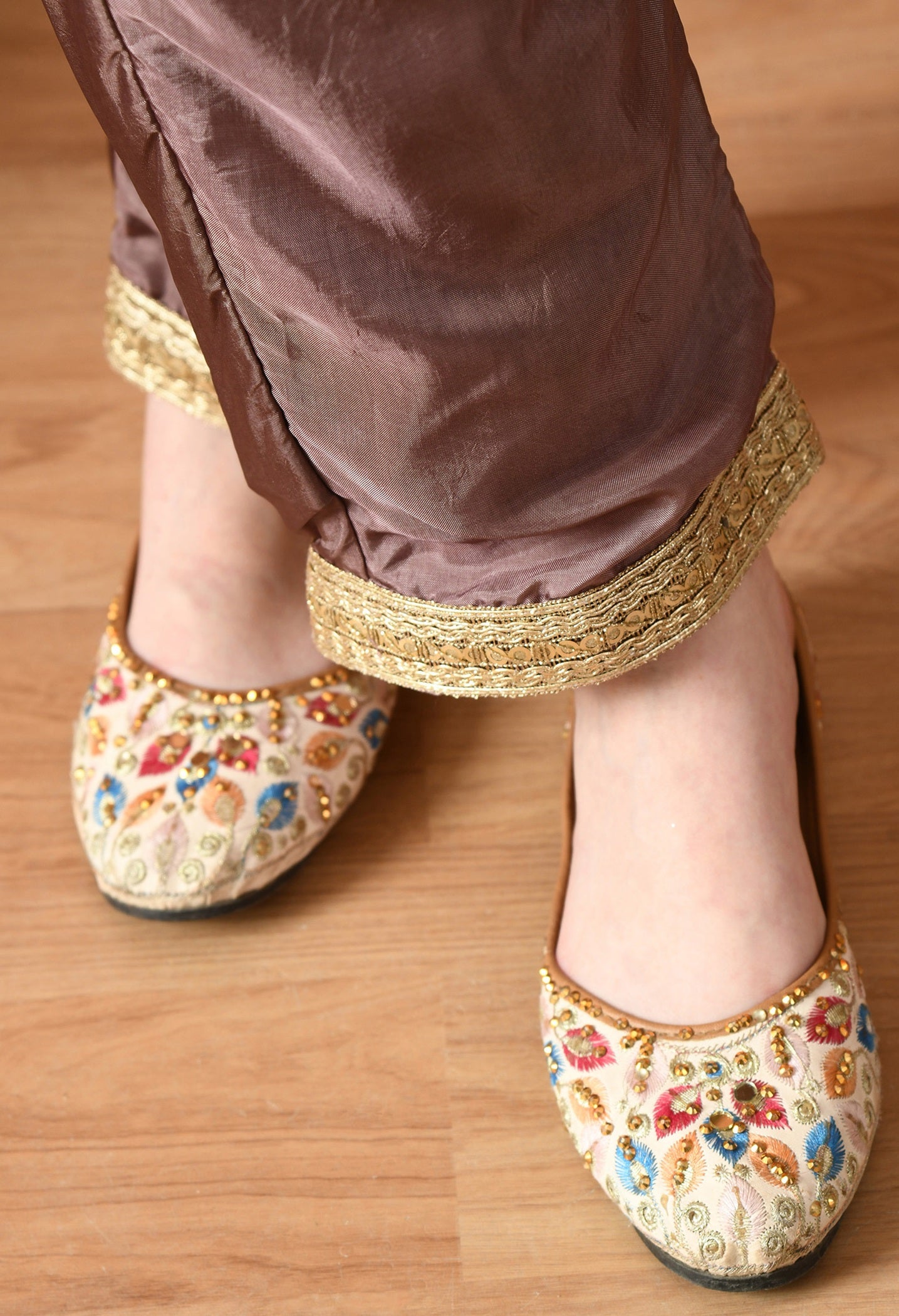 Purple Organza Tissue Thread & Zardozi Kurta Set