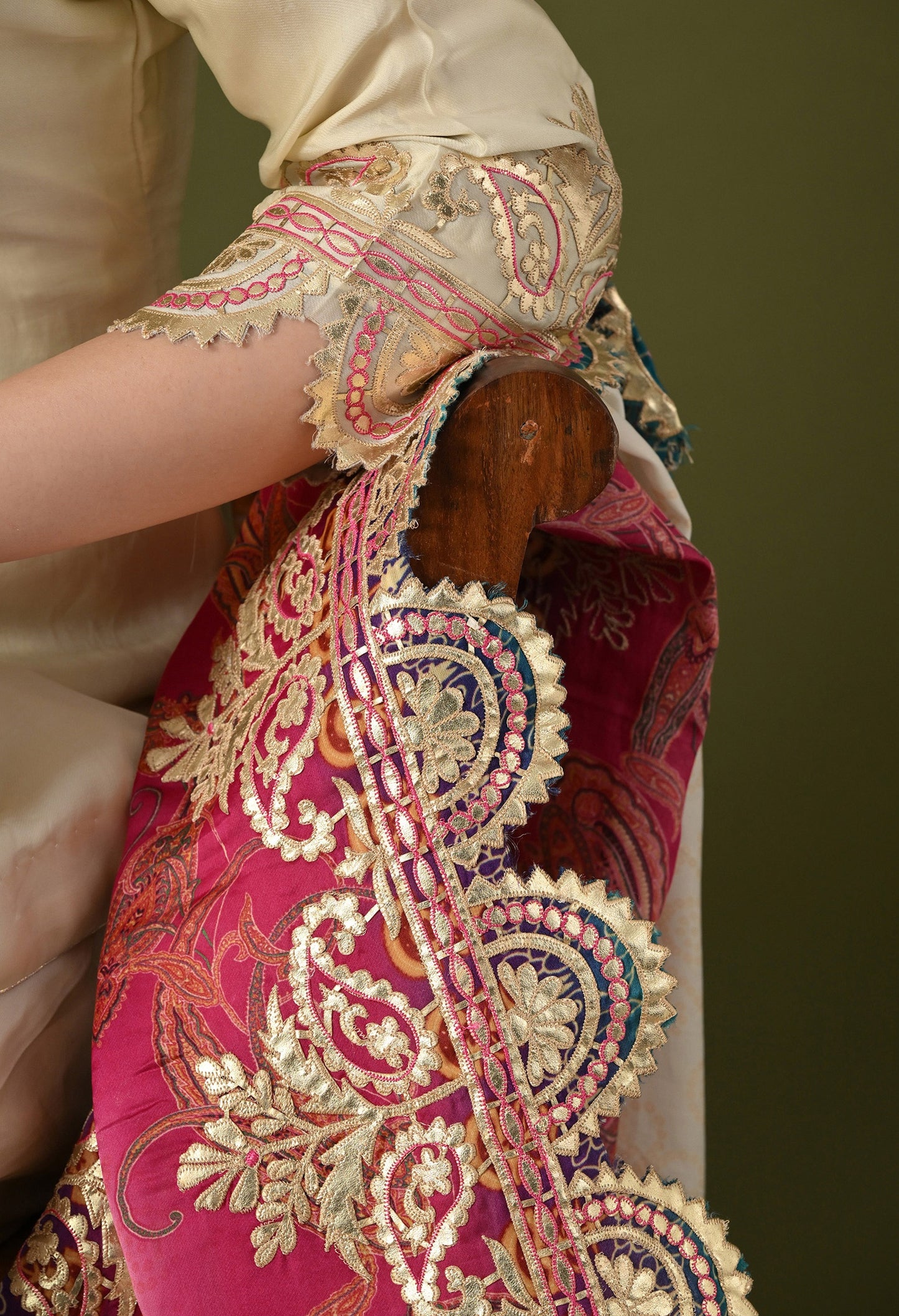 Golden Cream Crepe Gotta Work Sharara Set