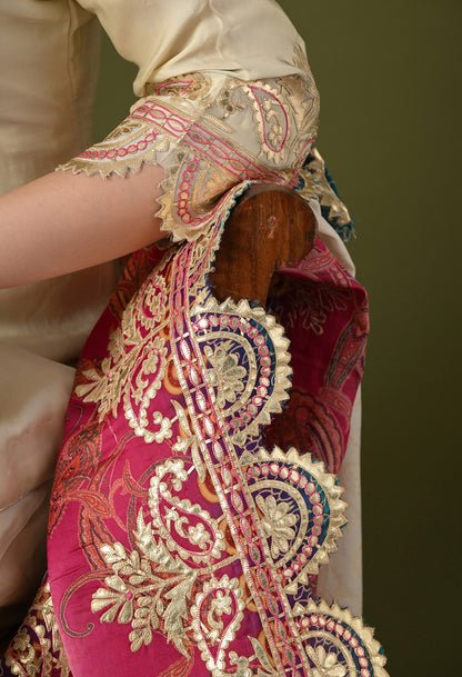 Golden Cream Crepe Gotta Work Sharara Set