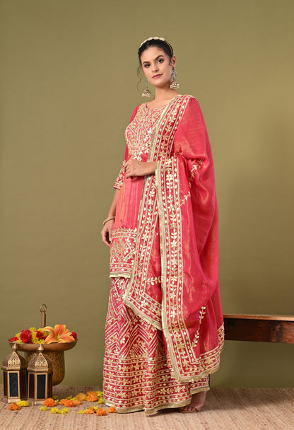 Dreamy Pink Lehenga Set with Gotta Work