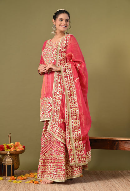 Dreamy Pink Lehenga Set with Gotta Work