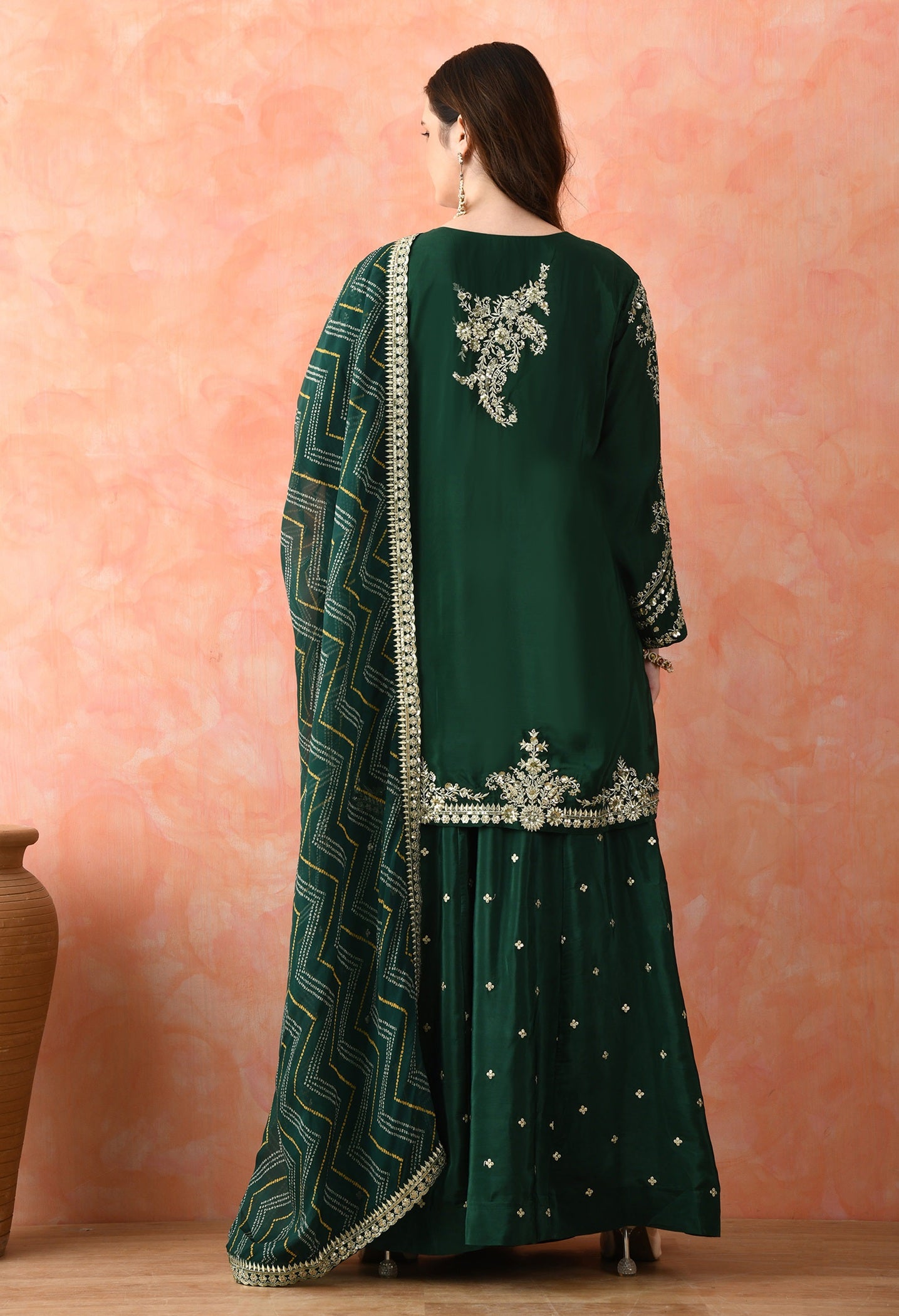 Green Zardozi Sharara Set with Dupatta