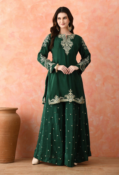 Green Zardozi Sharara Set with Dupatta