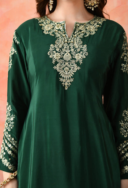 Green Zardozi Sharara Set with Dupatta