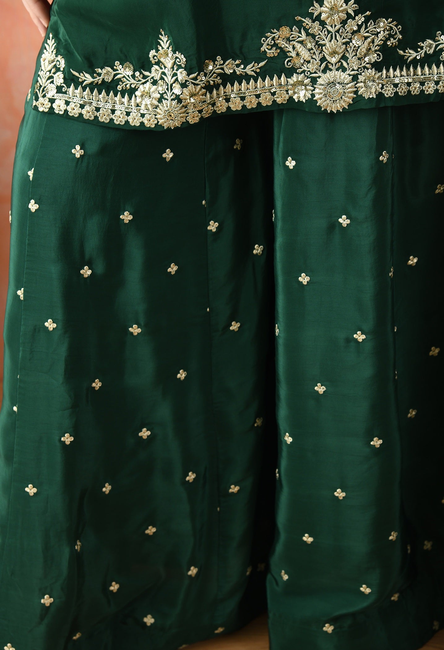 Green Zardozi Sharara Set with Dupatta