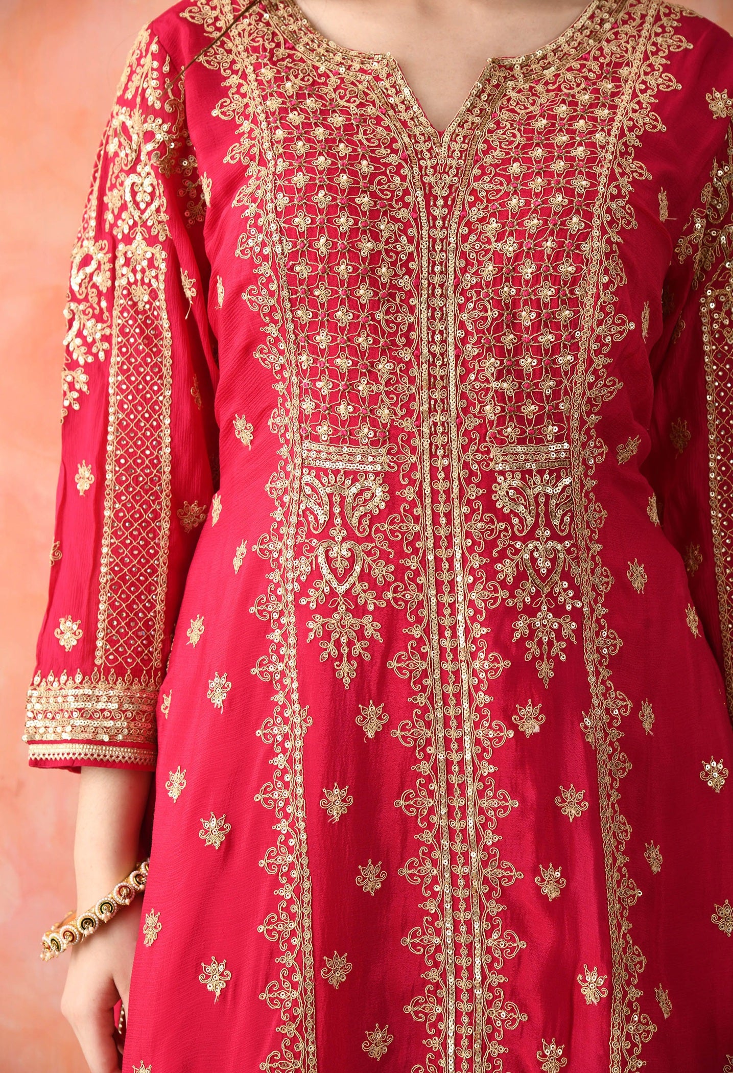 Rani Pink Sharara Set with Zardozi Work
