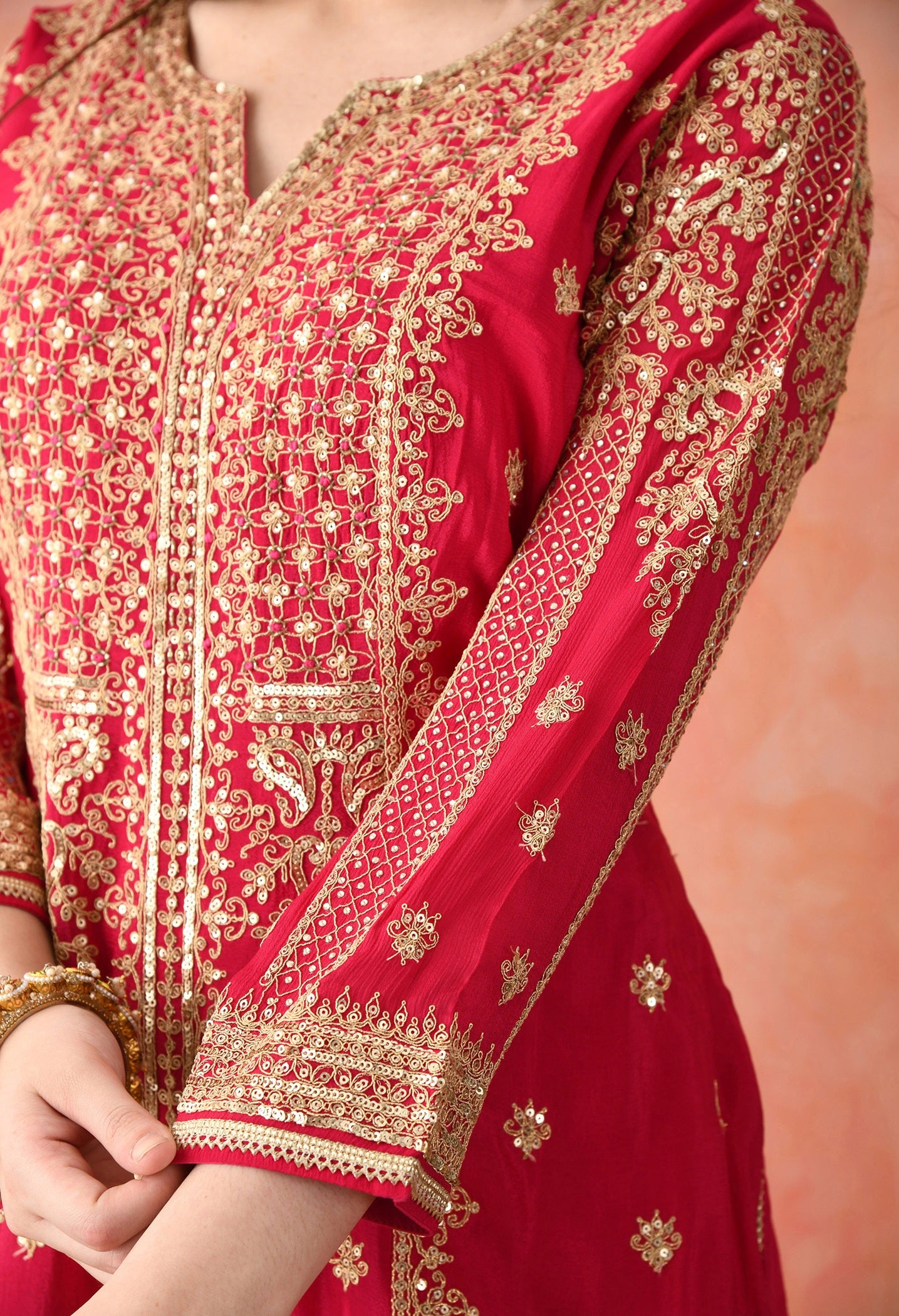 Rani Pink Sharara Set with Zardozi Work