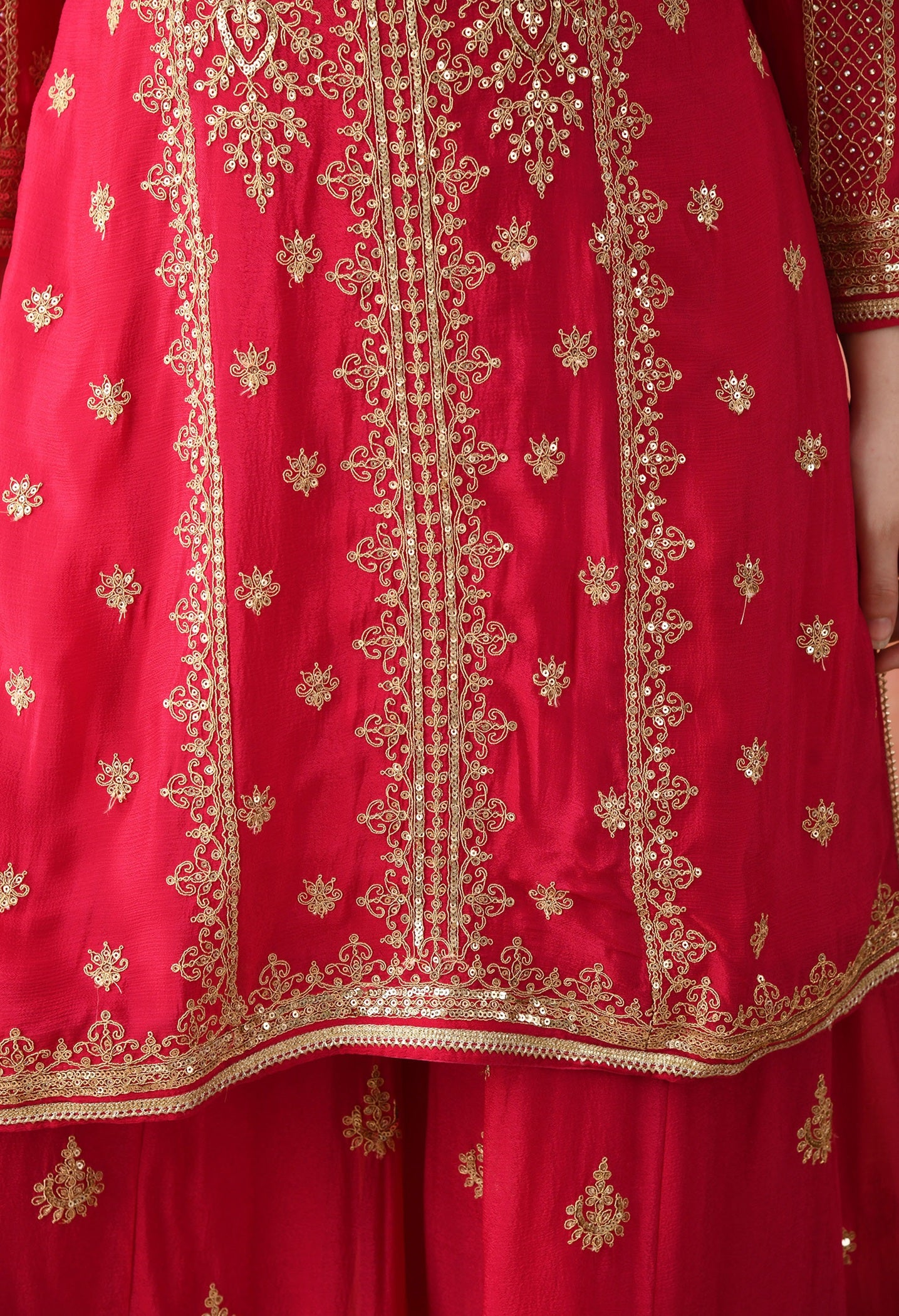 Rani Pink Sharara Set with Zardozi Work