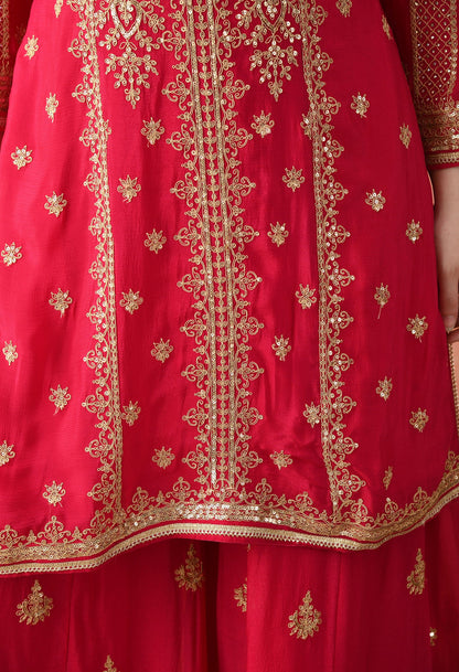 Rani Pink Sharara Set with Zardozi Work