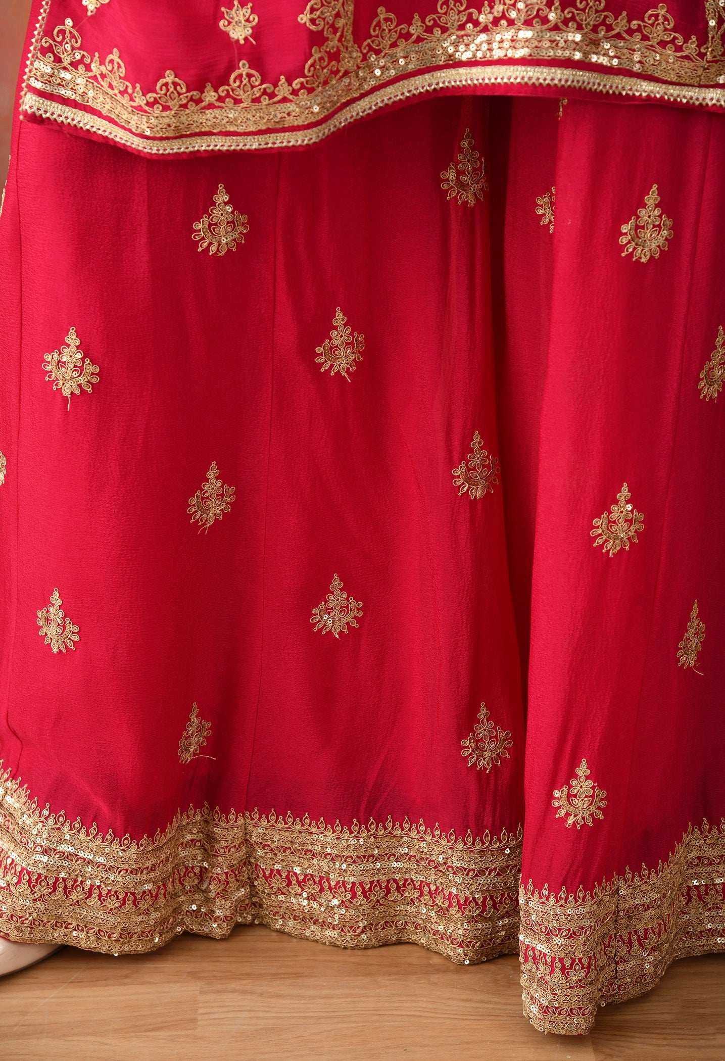 Rani Pink Sharara Set with Zardozi Work