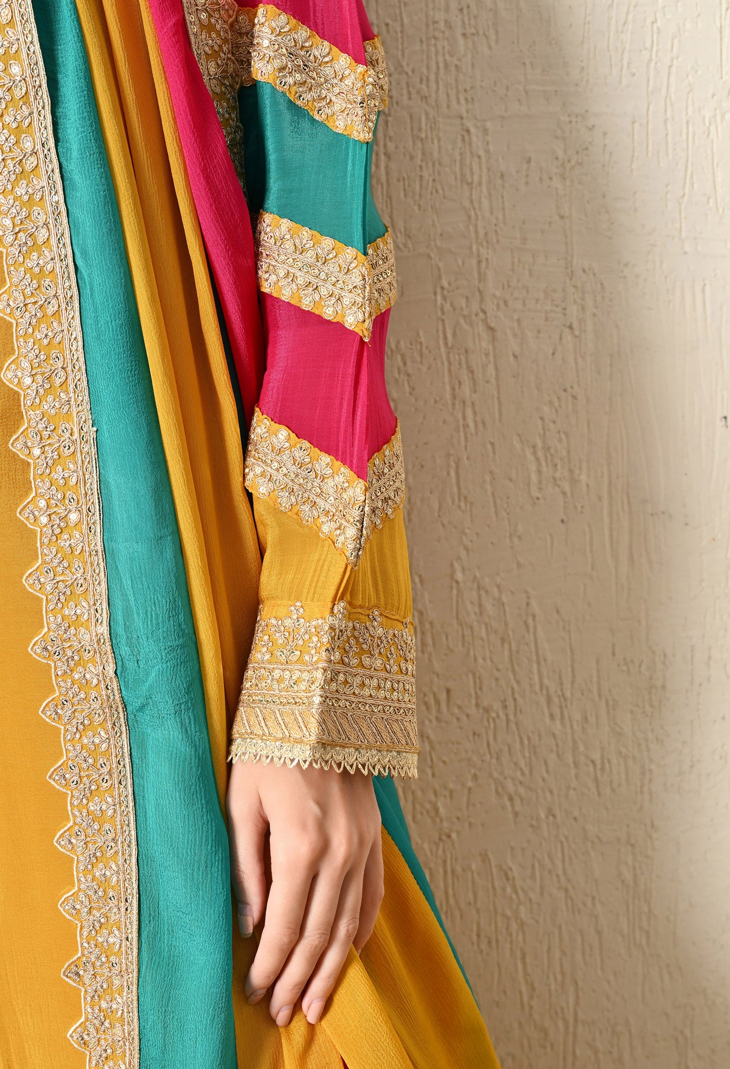 Mustard Yellow Kurta Set with Beautiful Thread and Zari Work