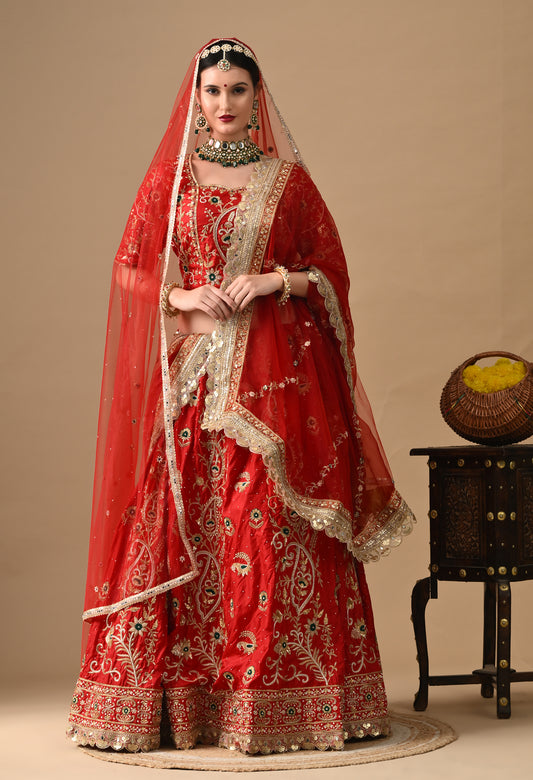 Maroon Zardozi Wedding Lehenga Set
